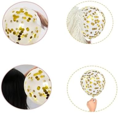 Gold Pearl White Gold Confetti Balloons Set 60 Pack 12 Inch