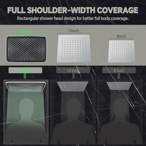 13 Inch Rain Shower Head with Handheld Spray Combo - Polished Chrome