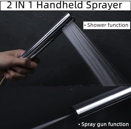 Adjustable Handheld Shower Head with Slide Bar and 59 Inch Hose