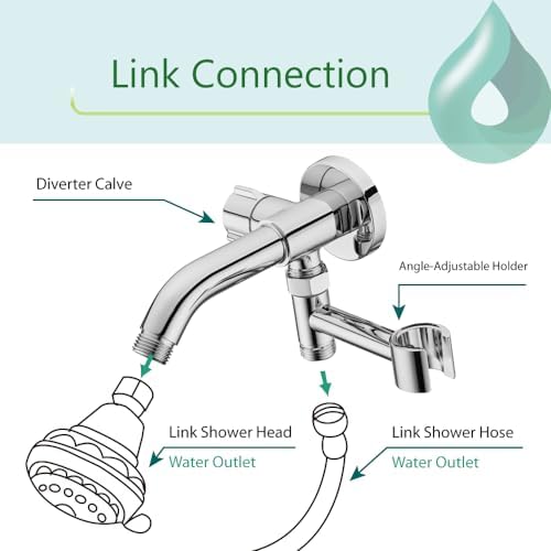 Mengdiya Solid Metal Shower Arm Diverter with Handshower Mount Chrome