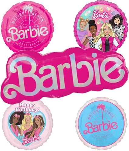 Barbie Birthday Foil Balloon Decorations Set