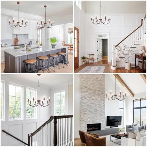 8-Light Farmhouse Chandelier Dining Room Lighting Fixtures