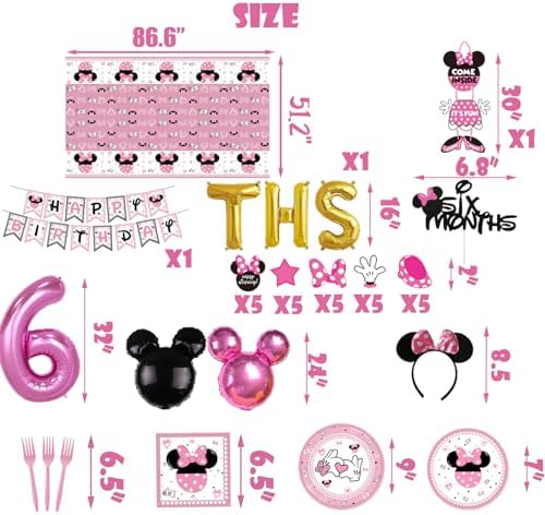 158 Pcs Pink Half Birthday Party Decorations Kit