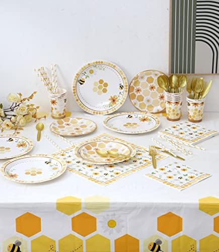 Winoo Design Bee Party Decorations Tablecloth 54 x 108 Inches