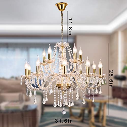 Panghuhu88 15 Light Crystal Chandelier Elegant Decor
