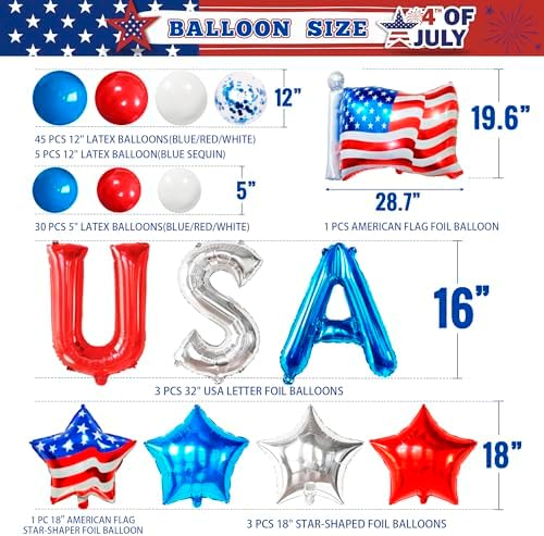 Party Spot 4th of July Decorations 272 pcs