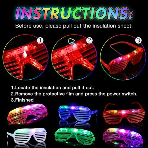 48 Piece Neon Party Kit with Hats and Glasses