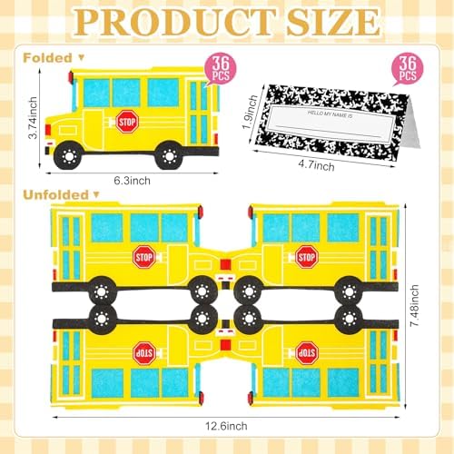 Honeydak 288 Pcs Back to School Plates Set for 36 Guests
