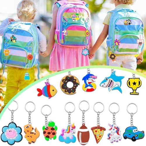 120pcs Cartoon Keychain Party Favors Bulk Set