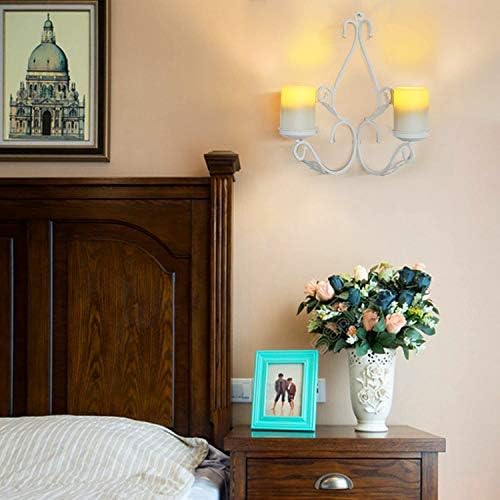 Flameless Candles Chandelier 4 Light Waterproof Crystal Metal Wall Sconces with Remote Control and Timer