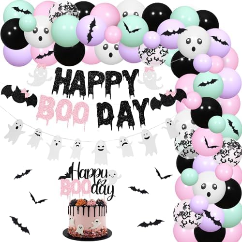 Pastel Halloween Birthday Balloon Garland Arch Kit for Girls