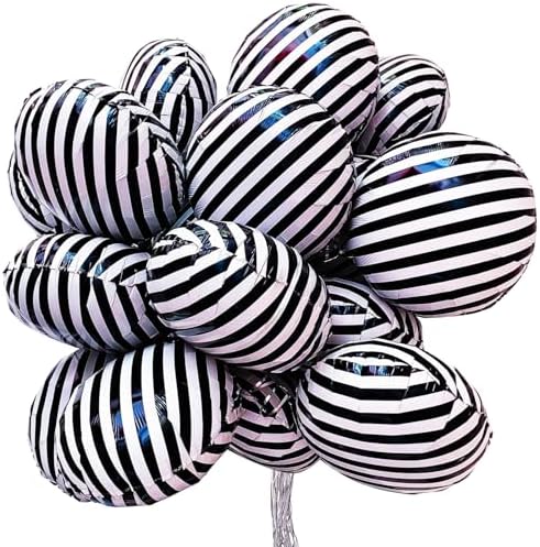 Striped Balloon Halloween Decor 12PCS 18 Inch Foil Party Supplies