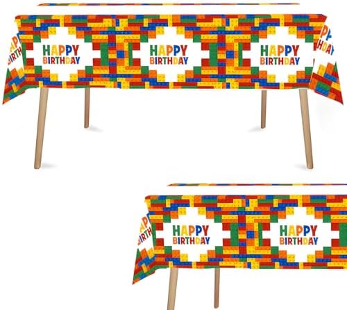 3 Pcs Block Themed Tablecloths for Parties and Weddings