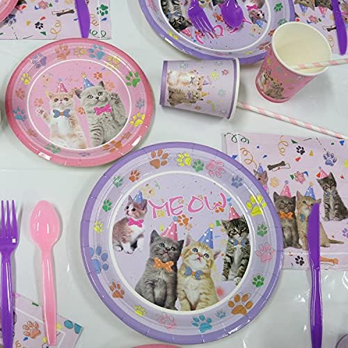 Cat Birthday Party Supplies Set for 20 Guests