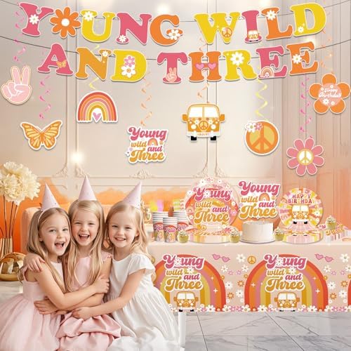 138pcs Young Wild and Three Party Decorations Tableware Set