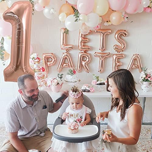 TONIFUL 40-Inch Rose Gold Number Balloon 1