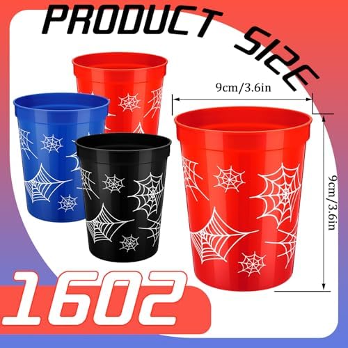 24 Pcs Spider Web Reusable Cups for Parties