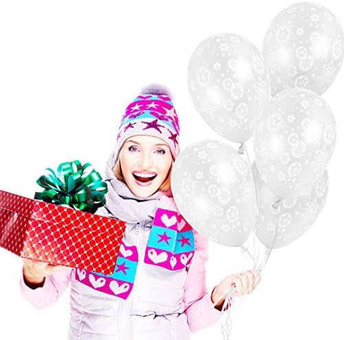 100PCS Christmas Snowflake Balloons for Party Decorations