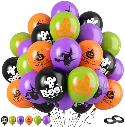 FunHot Halloween Balloons 60Pcs 12 Inch Decor Set