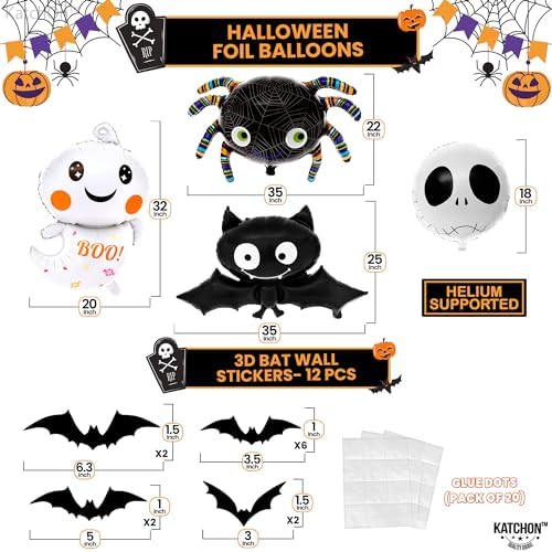 KatchOn Spooky One Balloons Set 28 Pack Halloween Decorations