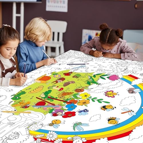 Bug Garden Coloring Poster for Kids