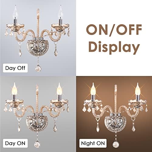 CRYSTOP Classic Crystal Wall Sconce with 2 Lights