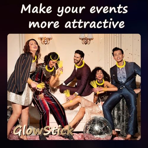 75 Glow Sticks Party Pack with Connectors Yellow