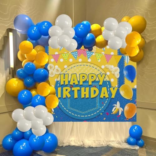 54 Pcs Yellow Banana Theme Birthday Decorations