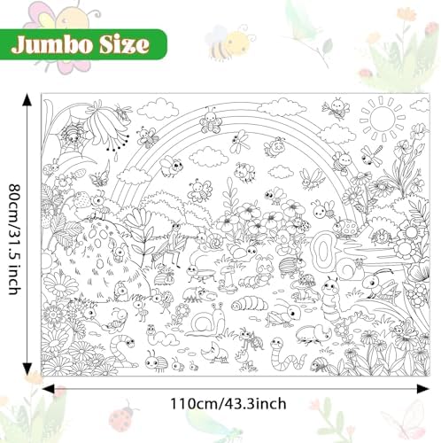 Bug Garden Coloring Poster for Kids