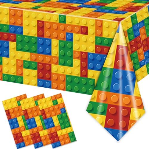 3PCS Building Block Party Tablecloths for Kids