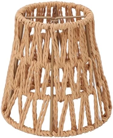 Set of 3 Bohemian Handwoven Rattan Lamp Shades for E14 Bulbs