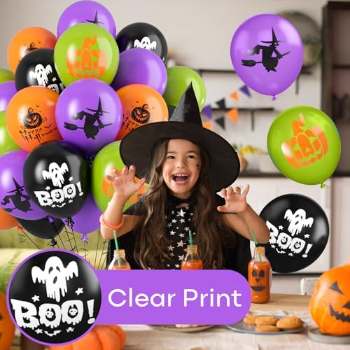 FunHot Halloween Balloons 60Pcs 12 Inch Decor Set