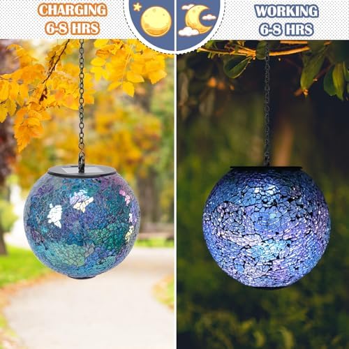 Wonder Solar Mosaic Gazing Ball Outdoor Lantern