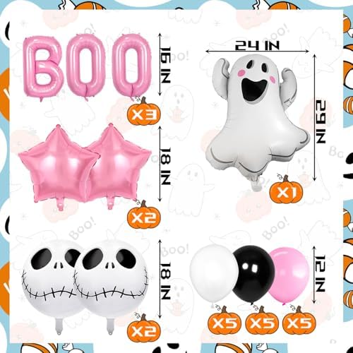 Pink BOO Balloons Halloween Party Decorations