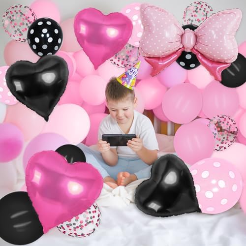 115PCS Pink Mouse Balloon Garland Arch Kit