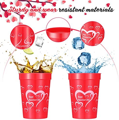 CHENGU Valentines Heart Cups 12 Oz 48 Count Pack