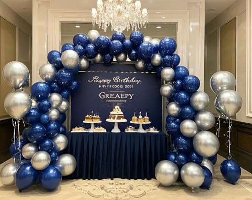 Metallic Silver Balloons 145pcs with 5in 10in 12in 18in for Party Decorations