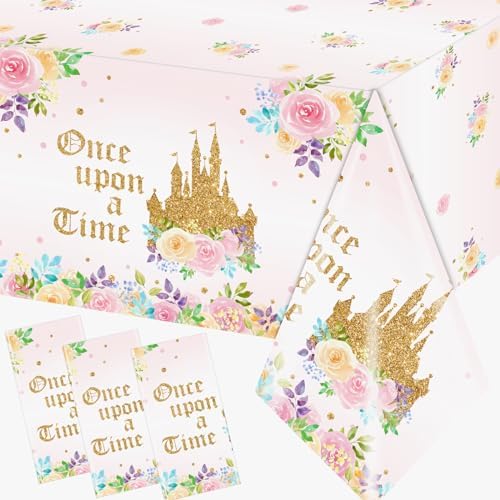 3PCS Princess Castle Birthday Tablecloths Decorations
