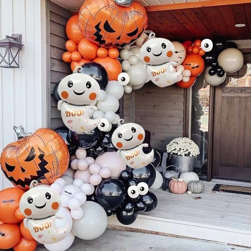 Oarkive Halloween Ghost Balloons 6pcs Foil Decor