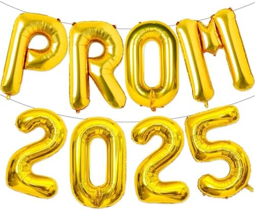 Prom 2025 Gold Balloons 16 Inch Decor