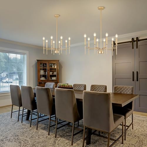 Modern Farmhouse Gold Chandelier with 8 Lights