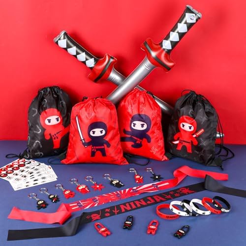 Tondiamo 112 Pcs Ninja Pirate Party Favors Pack