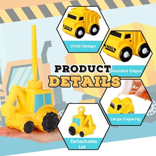 Mifoci 12 Pcs Construction Themed Party Cups