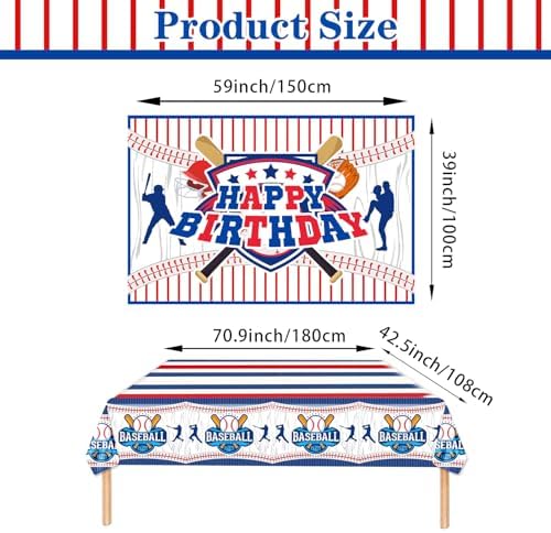 Heidaman Baseball Party Decorations Set