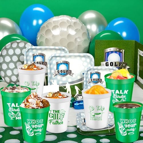 BWkoss 24Pcs Golf Ball Plastic Cups Reusable Party Supplies