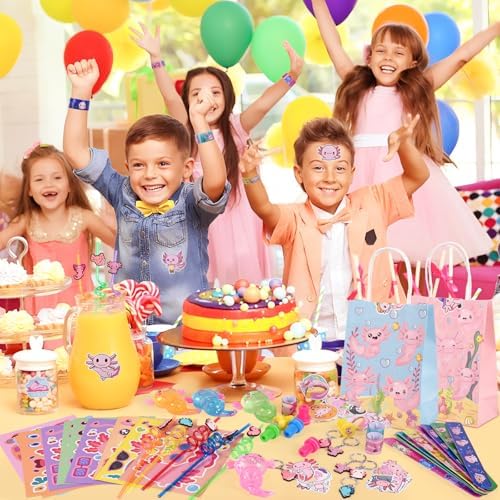 LiYiQ 134 Pcs Axolotl Party Favors Set