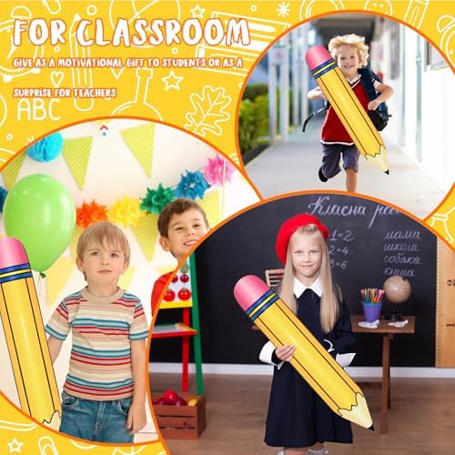 27 Inch Yellow Pencil Balloons for Party Decor
