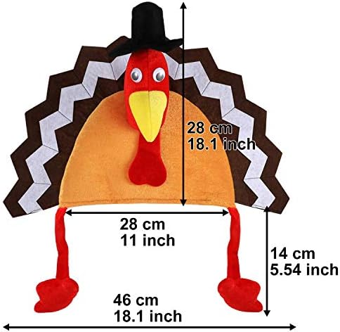 3 Pack Turkey Hats for Thanksgiving Celebration