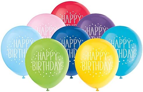 Unique Fun Happy Birthday Party Latex Balloons 8 Pcs