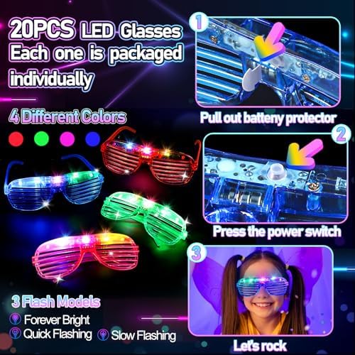 298PCS Glow in the Dark Party Supplies Kit